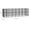 Outdoor Dog Kennel Steel 138.9 ftÂ²
